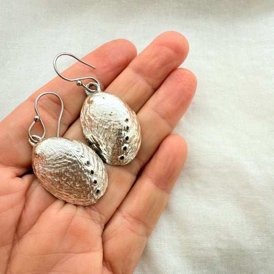 Silver Paua Shell Drop Earrings