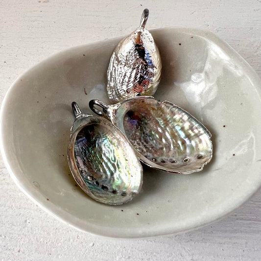 Paua Large Shell Silver Dipped Pendant (Seconds)