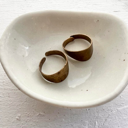 SS11 - Raw Brass Adjustable Ring x2  (Old Stock)