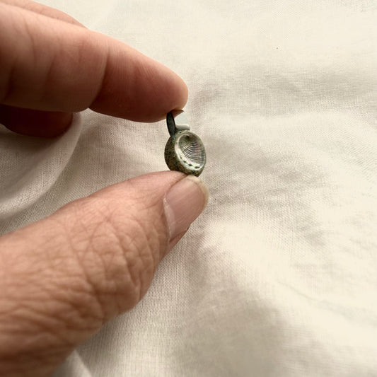 Tiny Paua Shell Pendant (10mm)