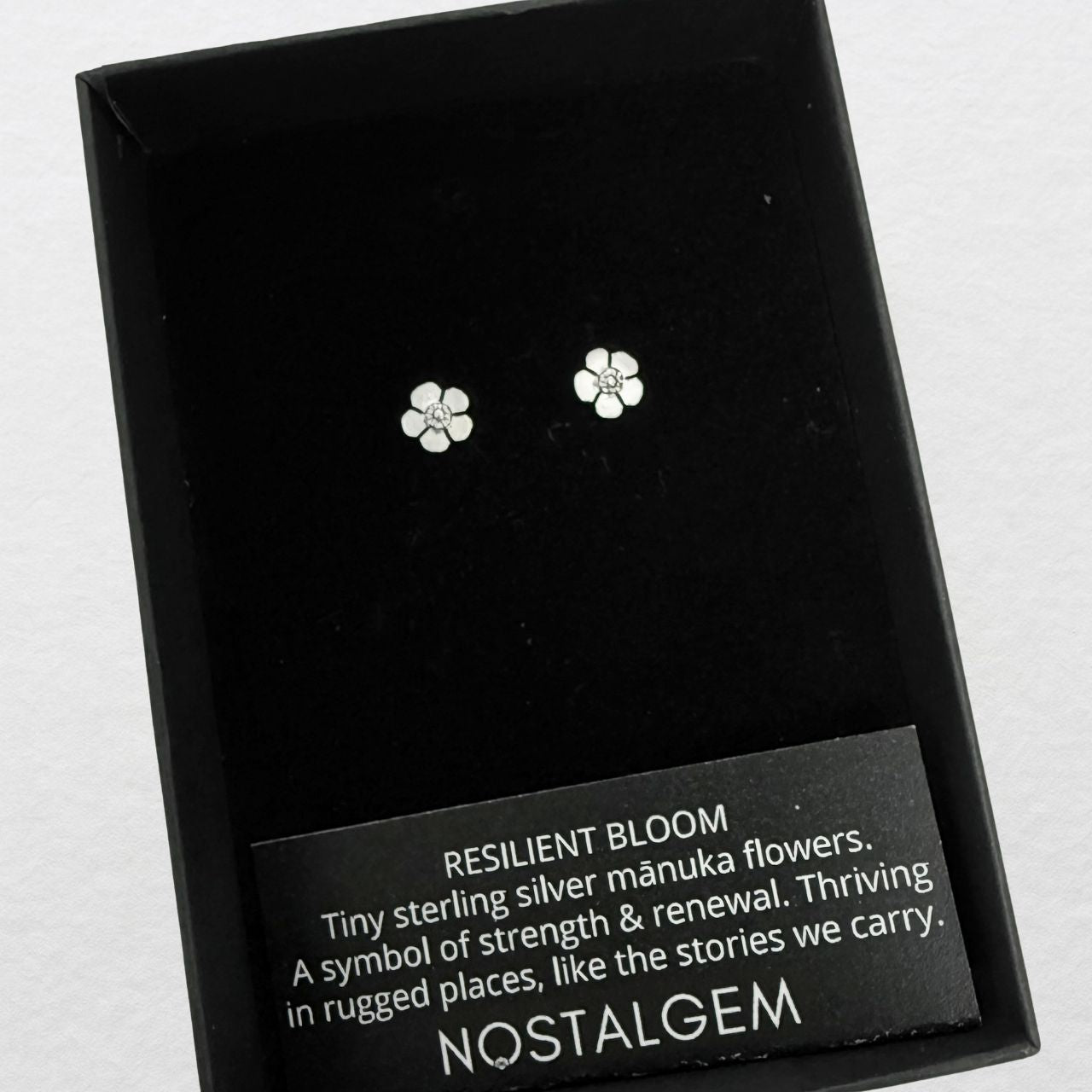 Tiny Sterling Silver Mānuka Flower Studs