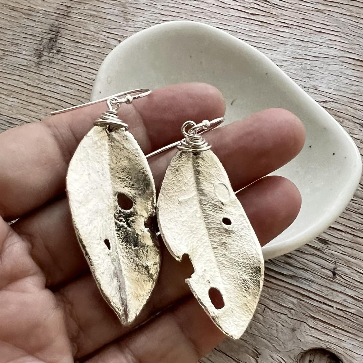 Pohutukawa Leaf With Holes Perfect Imperfection Earrings 4