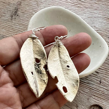 Pohutukawa Leaf With Holes Perfect Imperfection Earrings 4