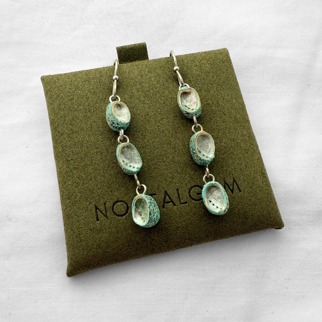Paua trio chandelier earrings pair