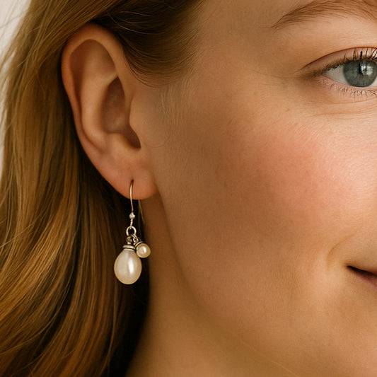 Baroque Pearl Perfectly Imperfect Mother & Child Hook Earrings