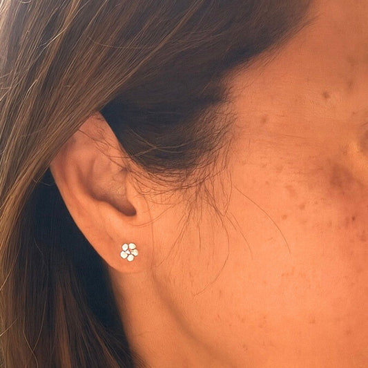Tiny Sterling Silver Mānuka Flower Studs