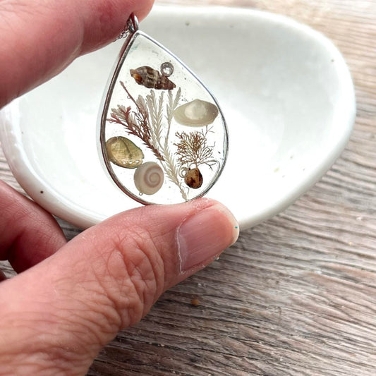 Tiny Tidal Treasures Silver Teardrop Necklace 7