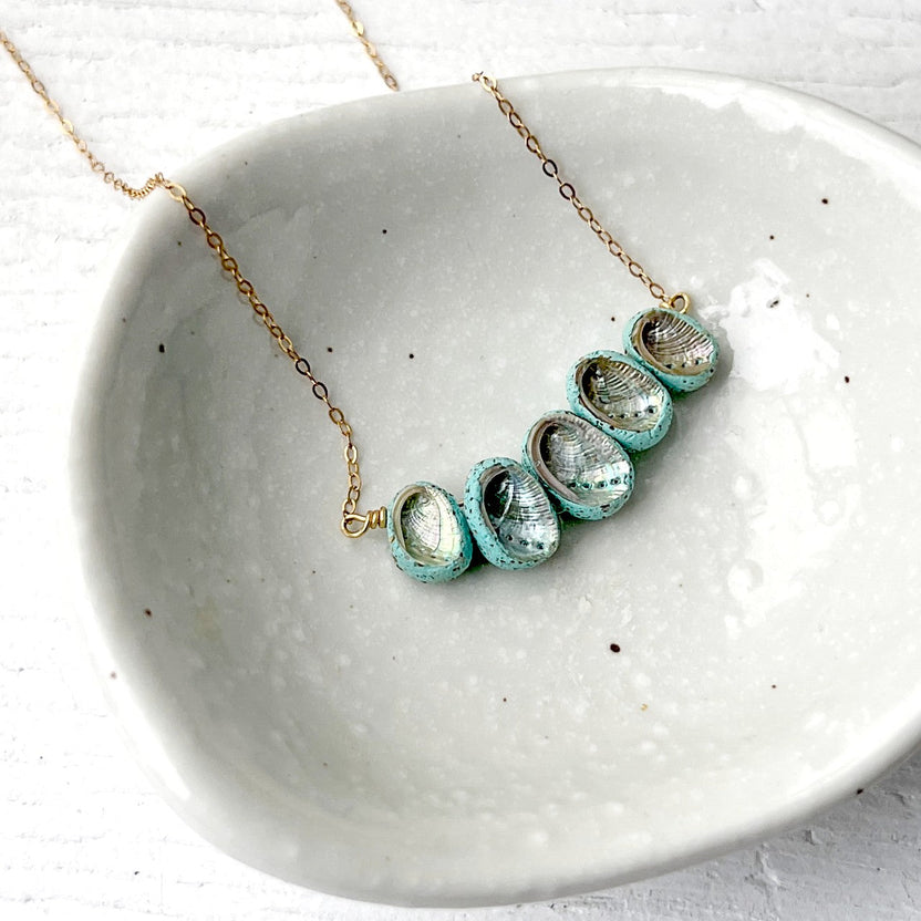 April 2022 Necklace Giveaway: Paua Shell Whanau Family Bar Necklace