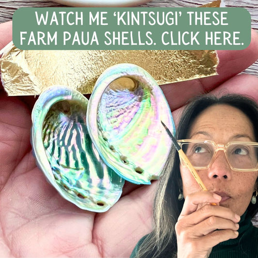 Watch me add real 24k gold leaf on these farm paua shells.