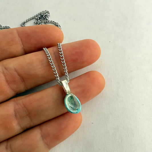 Juvenile Tiny Paua Shell 10-15mm Necklace (Silver Bail) - Samples & Seconds