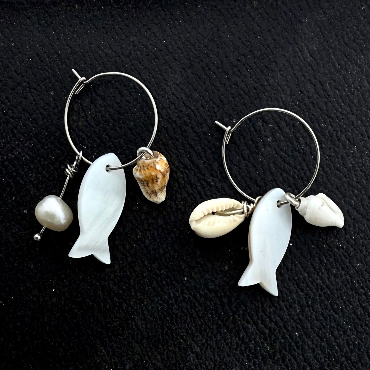 Great Catch Fish & Shell Treasures Dangle Hoops