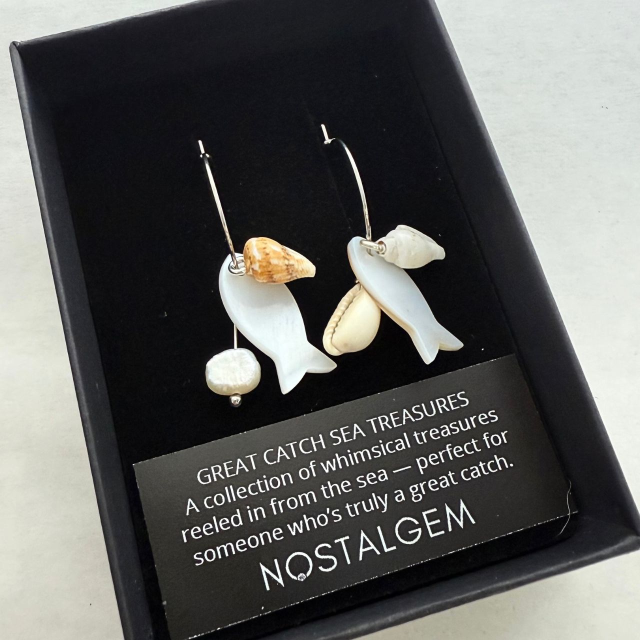 Great Catch Fish & Shell Treasures Dangle Hoops