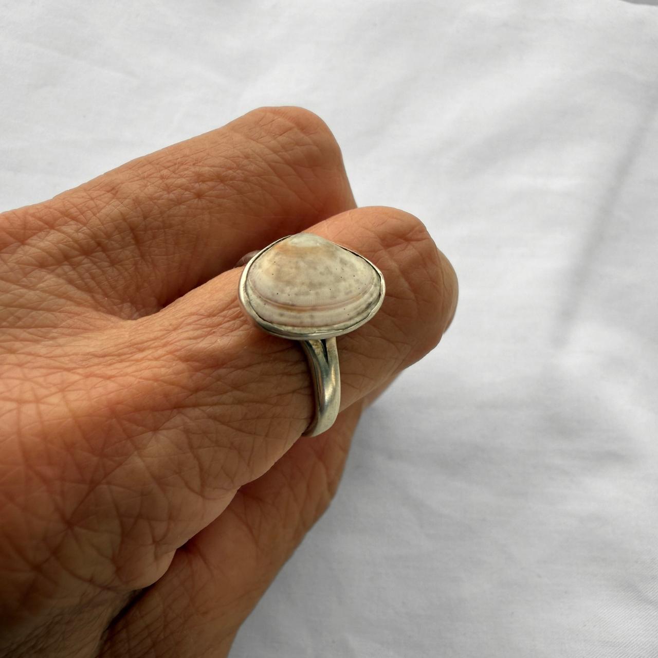 Tawera Shell Sterling Silver Adjustable Ring