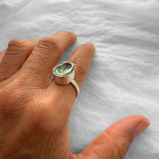 Paua Sterling Silver Adjustable Ring