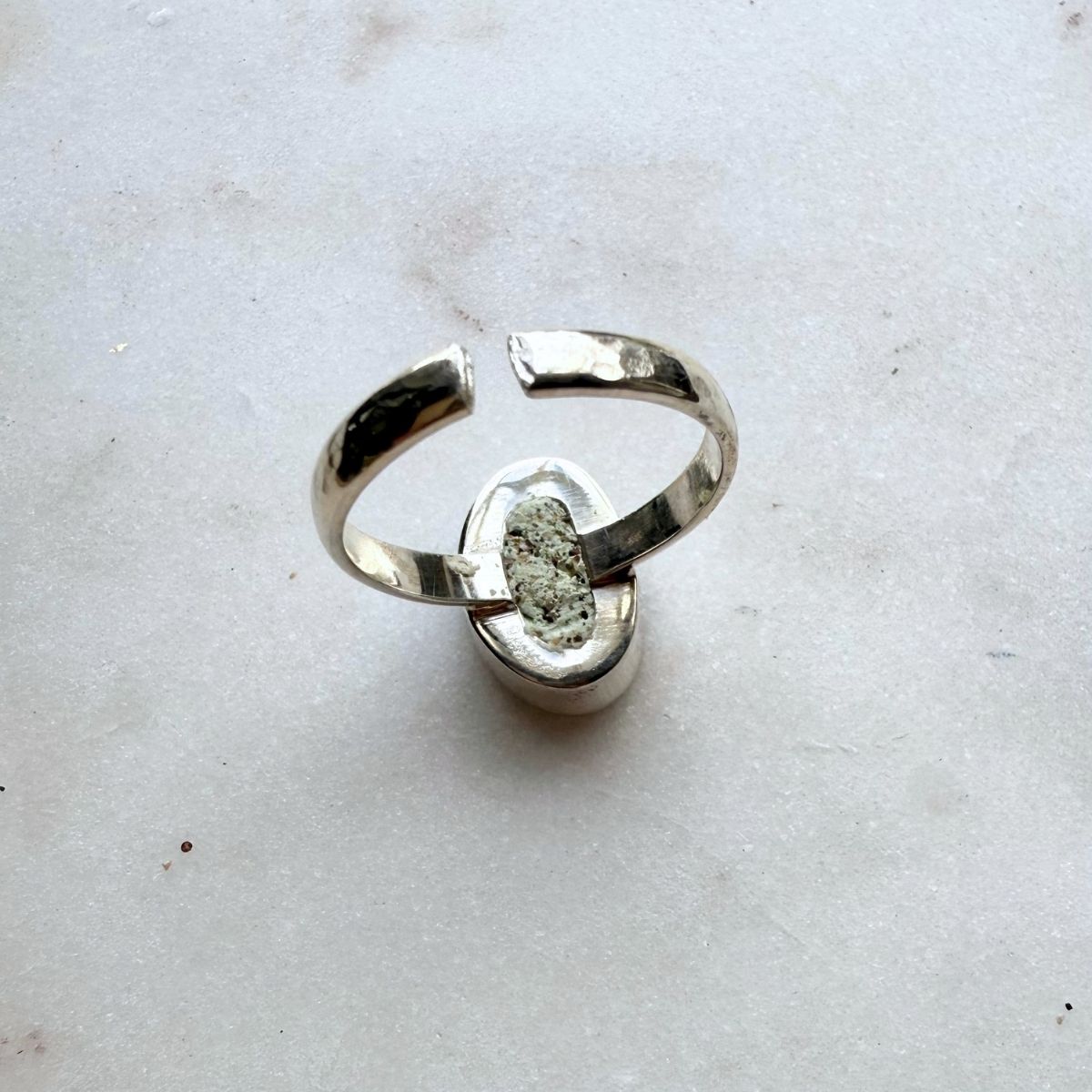 Paua Shell Sterling Silver Adjustable Ring