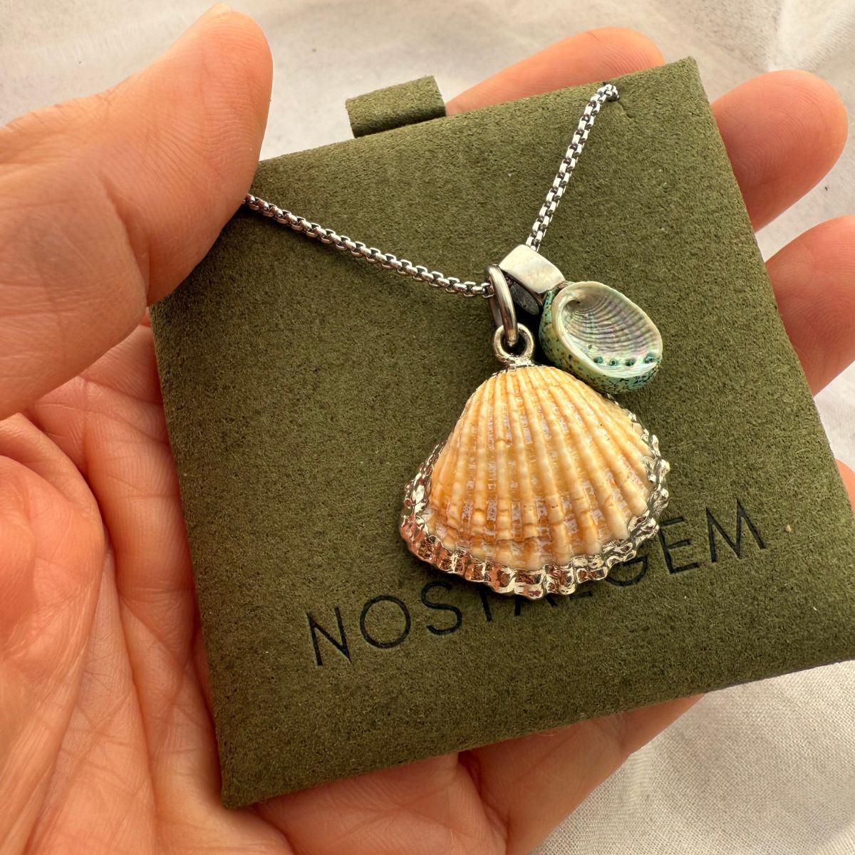 Mother & Child Story Necklace: Cockle & Paua
