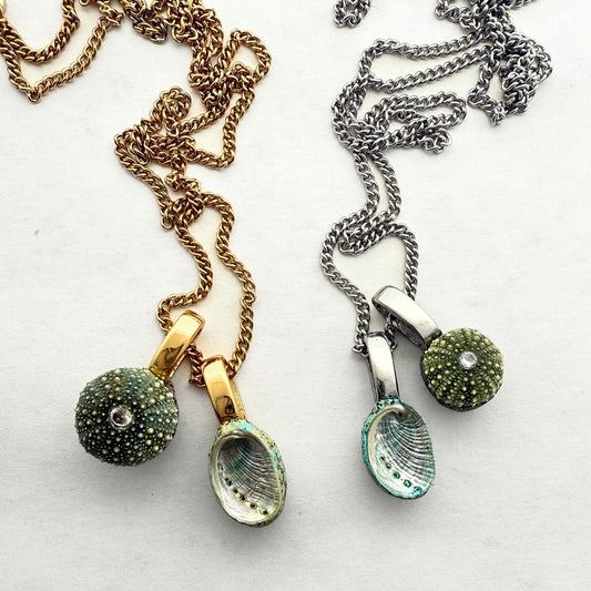 Paua & Kina Shell Pair Necklace (BEST SELLER)