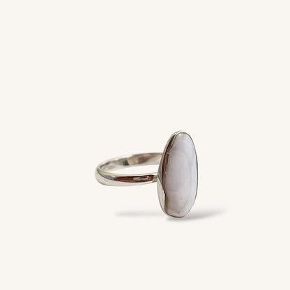 Surf Clam Pipi Shell (14-20mm) Adjustable Sterling Silver Ring