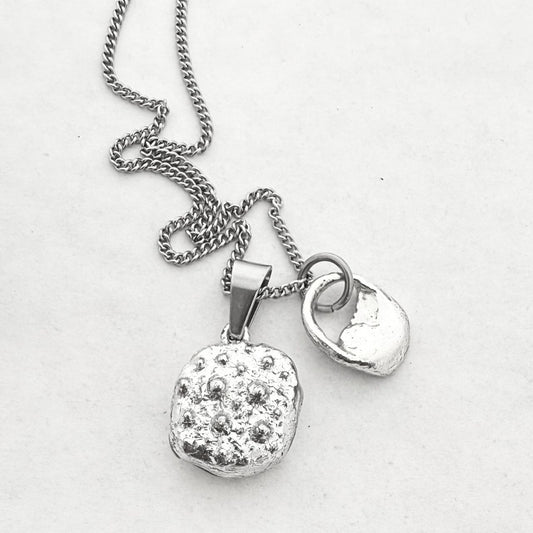 Broken Kina & Pupu Shell Story Necklace (Silverdipped)