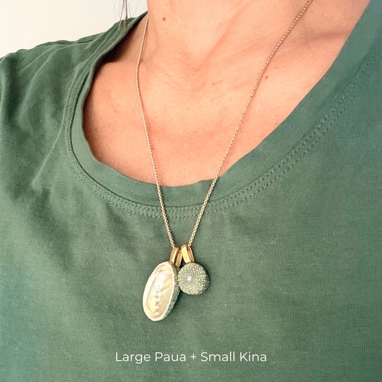 Paua & Kina Shell Pair Necklace (BEST SELLER)