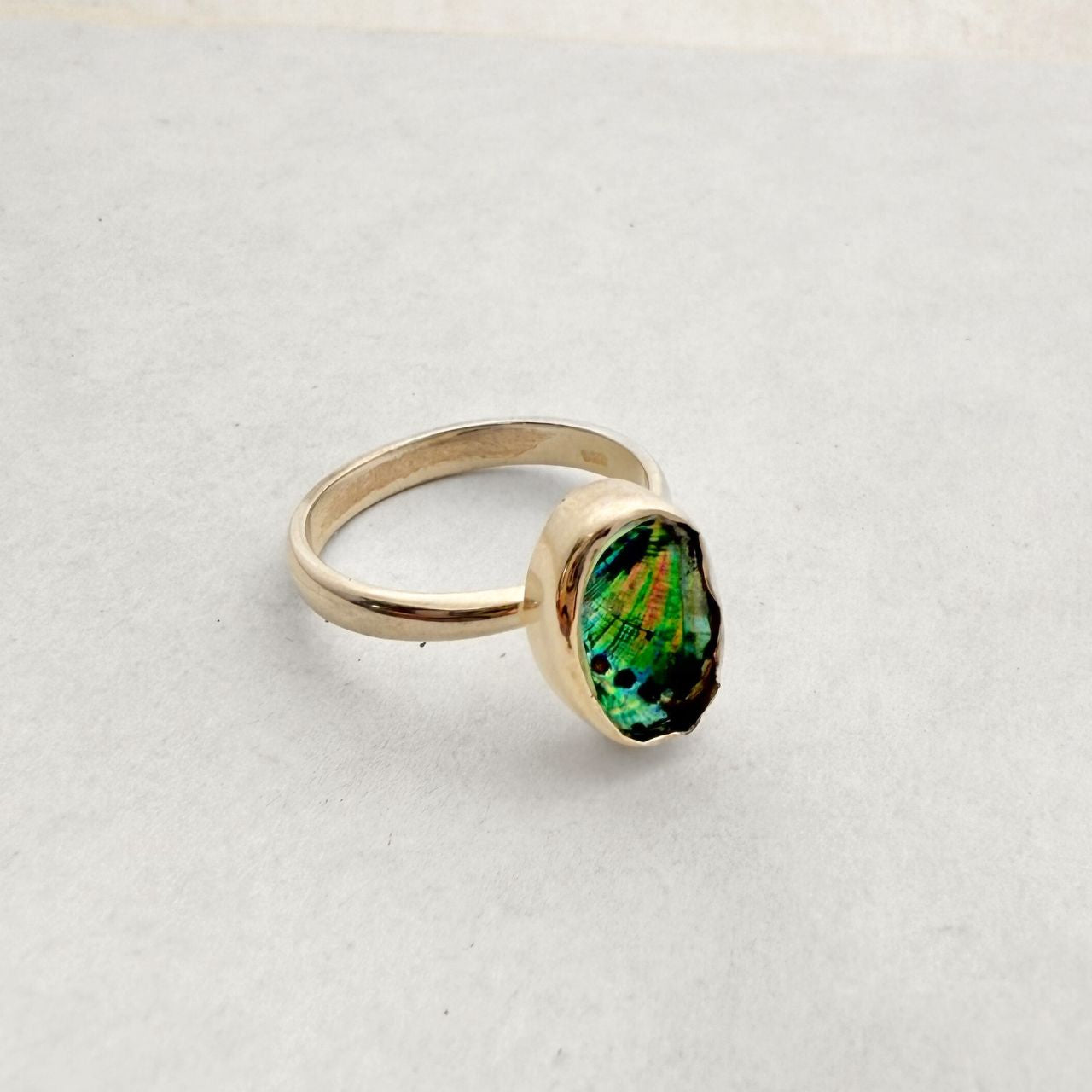 Paua Shell Story Sterling Silver Ring (12mm)