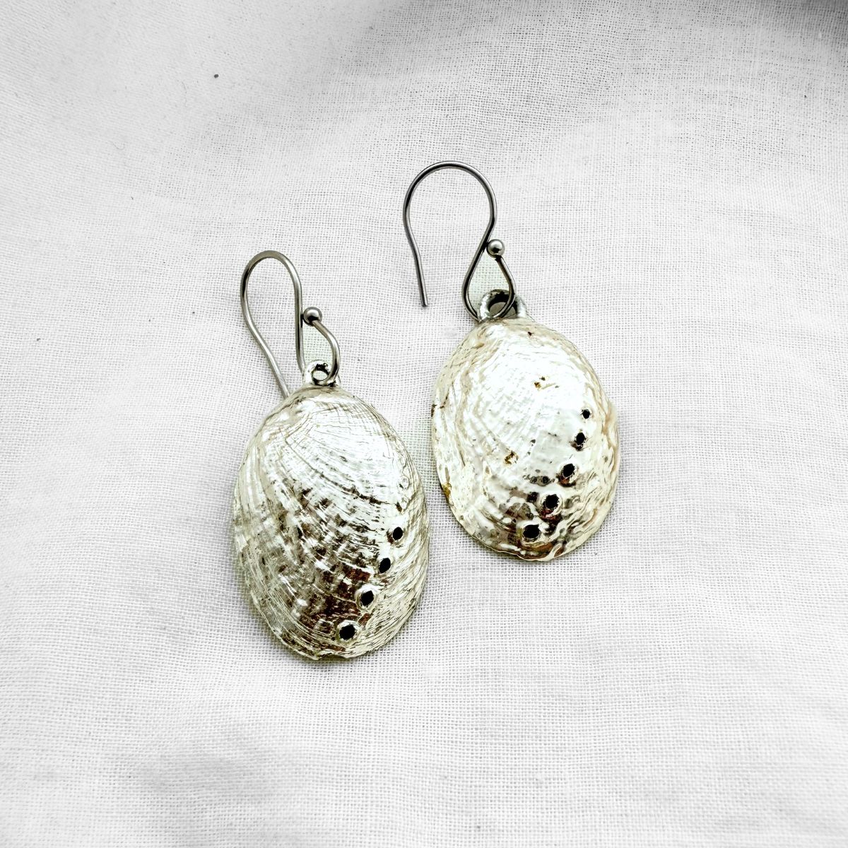Silver Paua Shell Drop Earrings