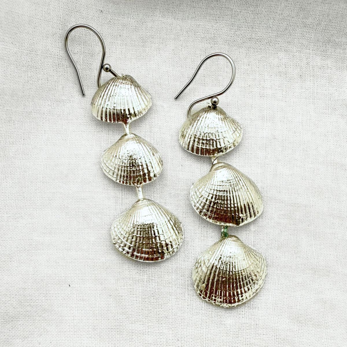 Triple Cockle Shell Drop Earrings — Samples & Seconds