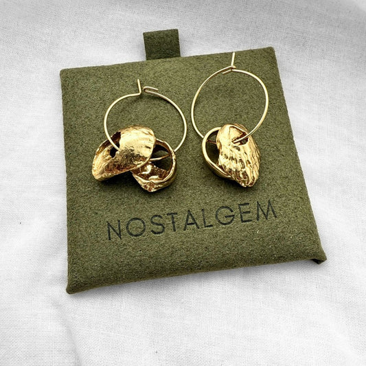 Gold Beachcombed Broken Shell Hoop Earrings