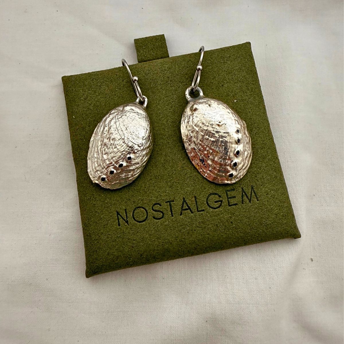 Silver Paua Shell Drop Earrings
