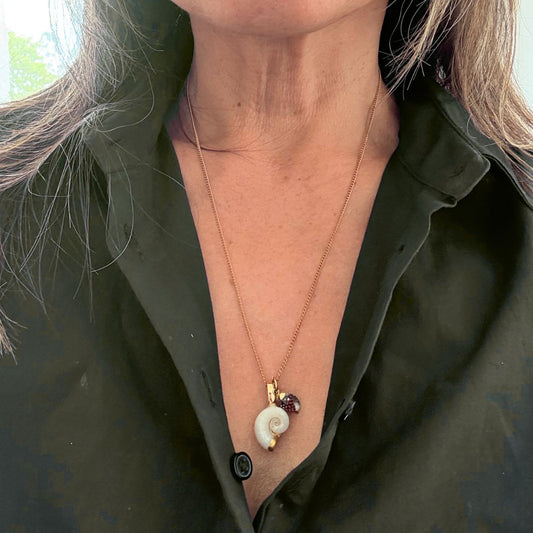 Ram's Horn & Spotted Whelk Shell Story Necklace