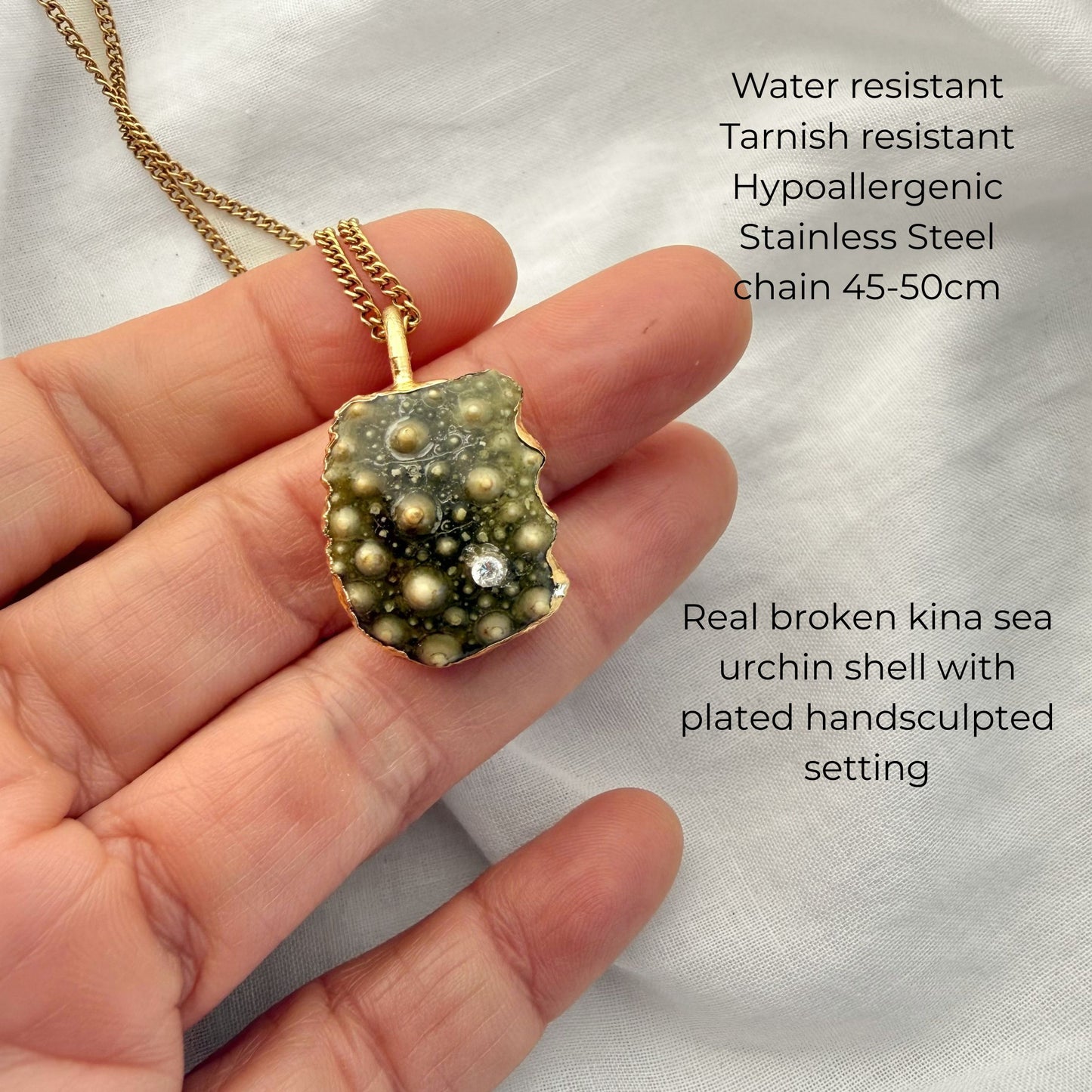 Broken Kina (Sea Urchin) Shell Fragment Necklace