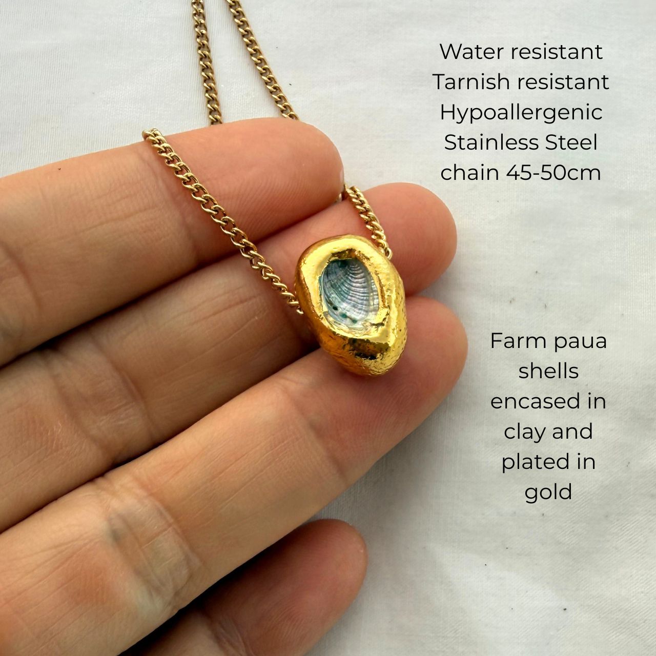 Paua Golden Nugget Single Necklace