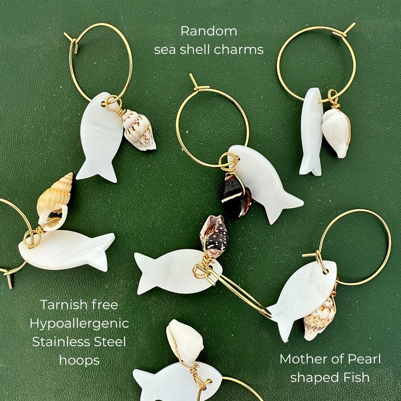 Great Catch Fish & Shell Treasures Dangle Hoops