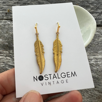 BCFM Early Bird Day 5 (22 Nov): (VI04) Vintage Feather Charm Earrings