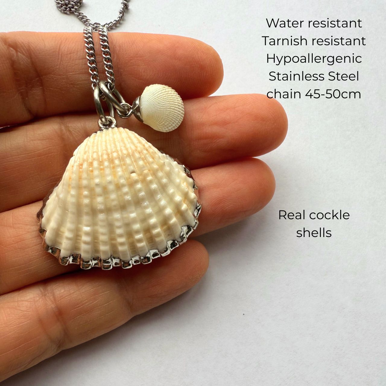 Mother & Child Shell Story Necklace: Cockle Shells (Silver)
