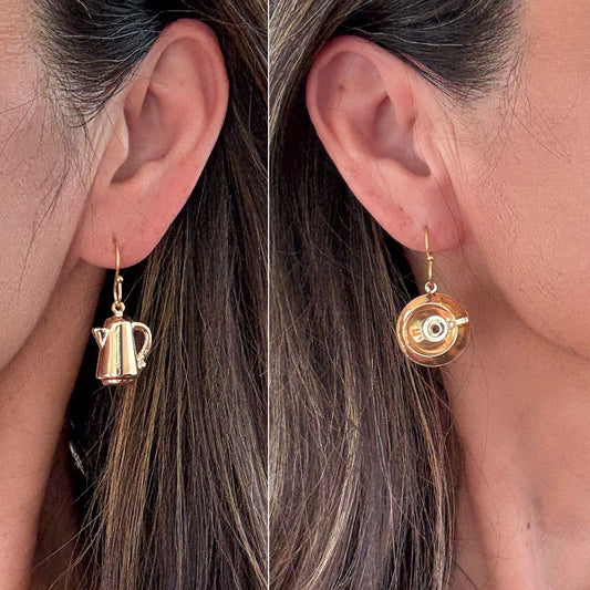 Vintage 1960's Tea/Coffee Cup & Pot Earrings