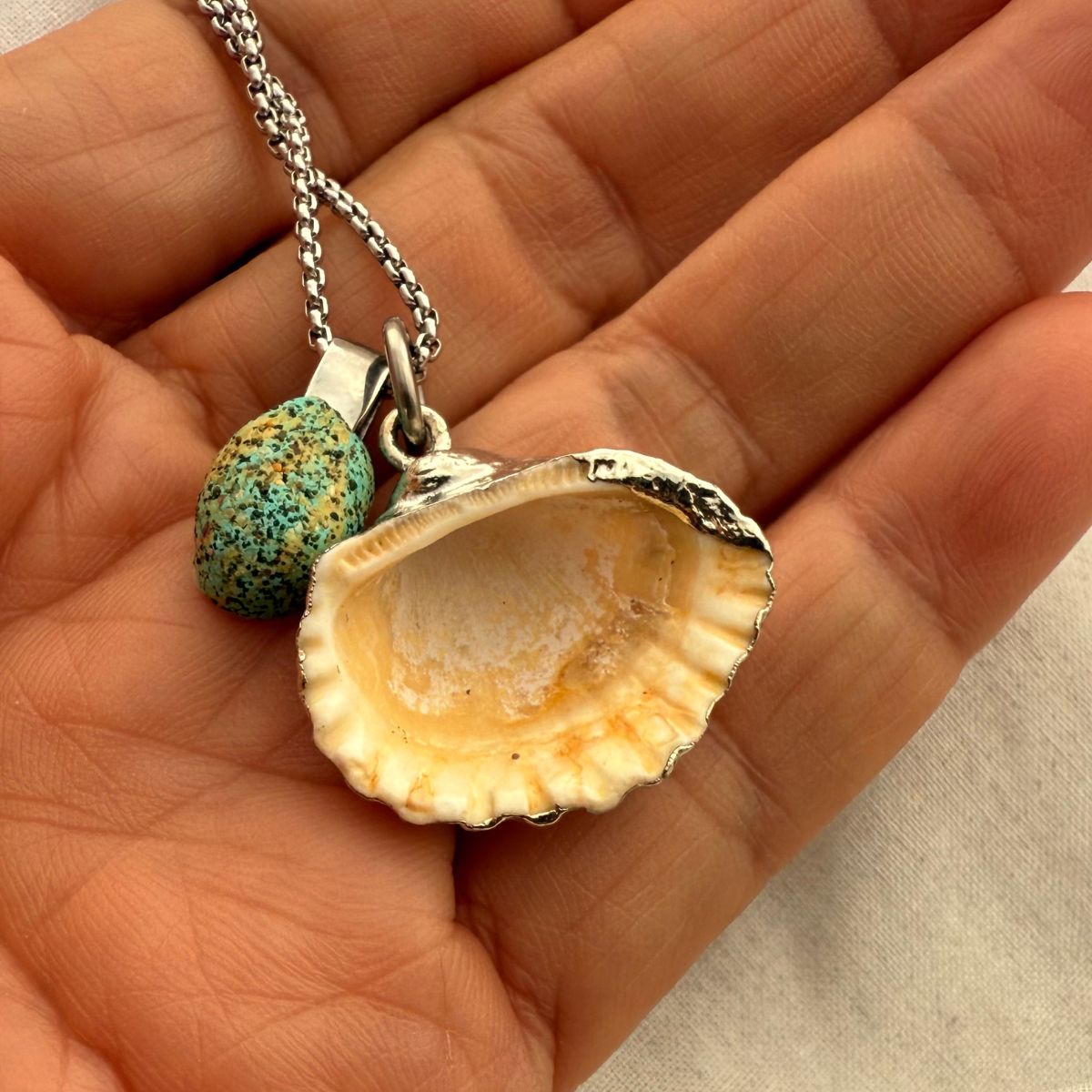 Mother & Child Story Necklace: Cockle & Paua