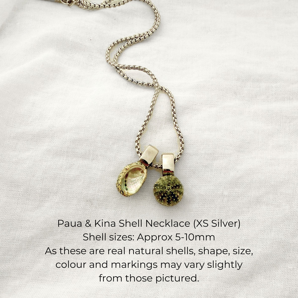 Miniature Pāua Shell Pair Necklace