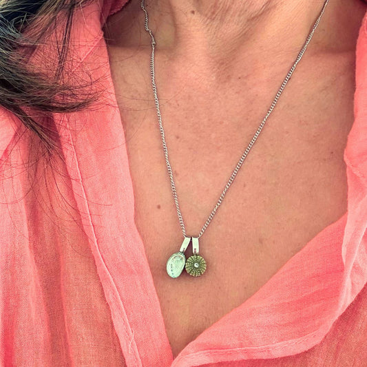 Paua & Kina Shell Pair Necklace (BEST SELLER)