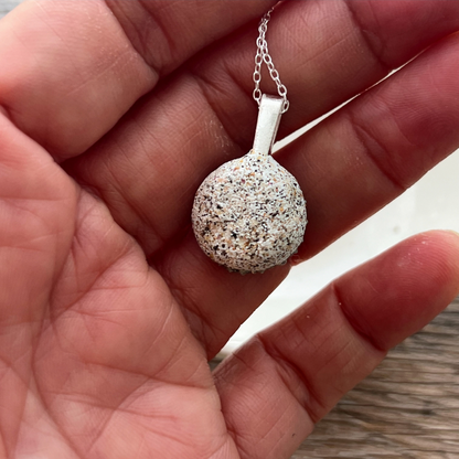 BACKORDER - Tiny Whole Kina Shell Pendant Silver Necklace
