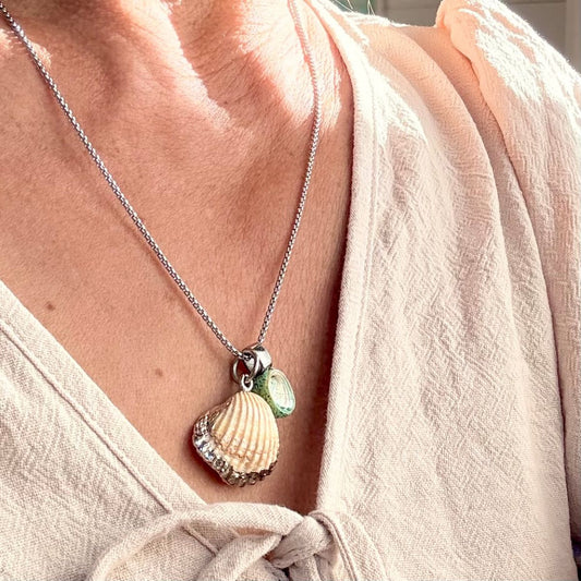 Mother & Child Story Necklace: Cockle & Paua