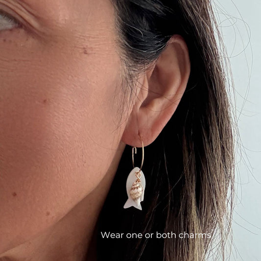 Great Catch Fish & Shell Treasures Dangle Hoops