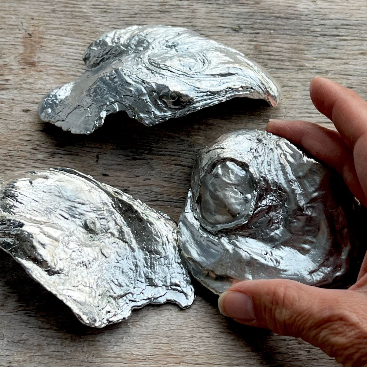 Oyster Shell Silver Gilded Jewellery Dish x 1