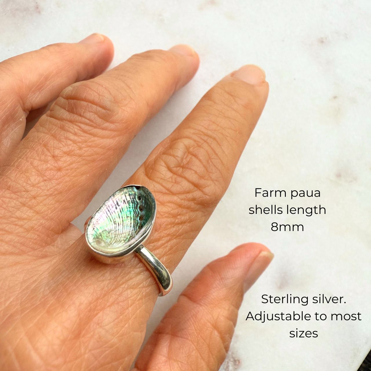Paua Shell Sterling Silver Ring (Free Gift Wrap)