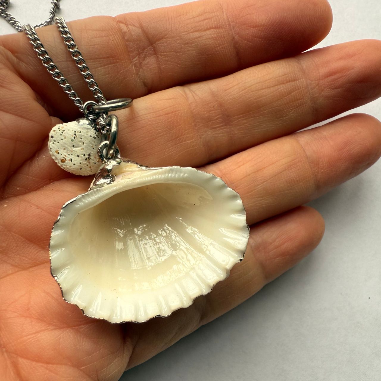 Mother & Child Shell Story Necklace: Cockle Shells (Silver)