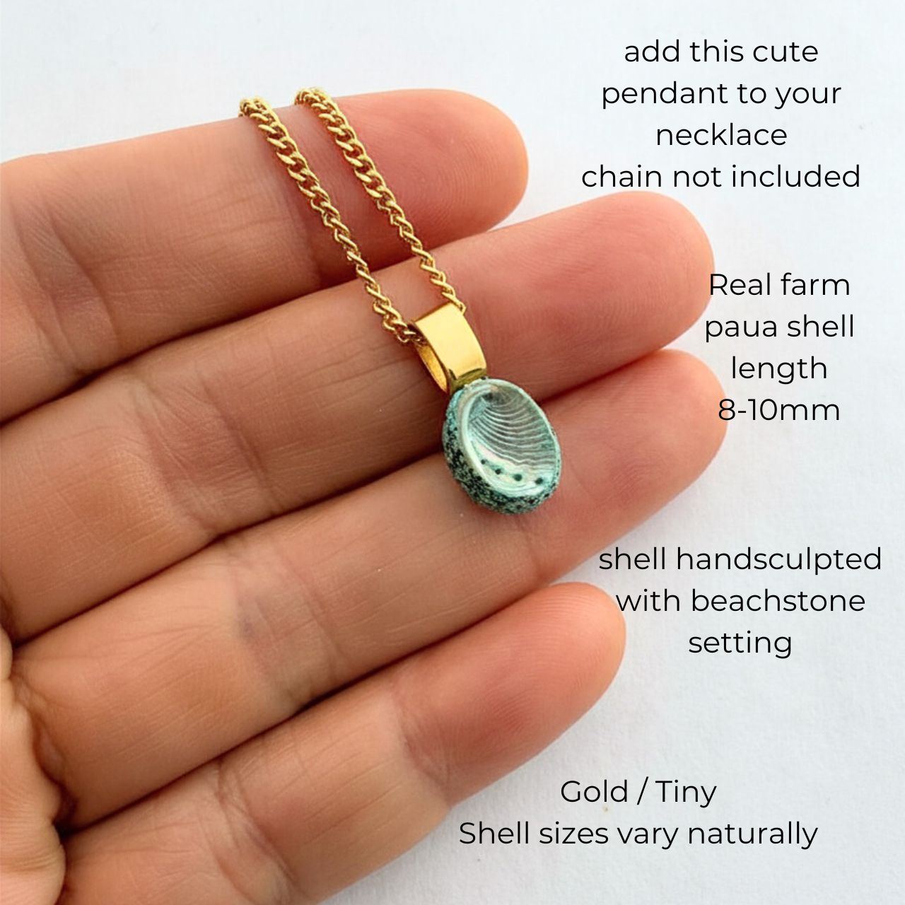 Pāua Shell Pendant - Tiny (Pendant Only)