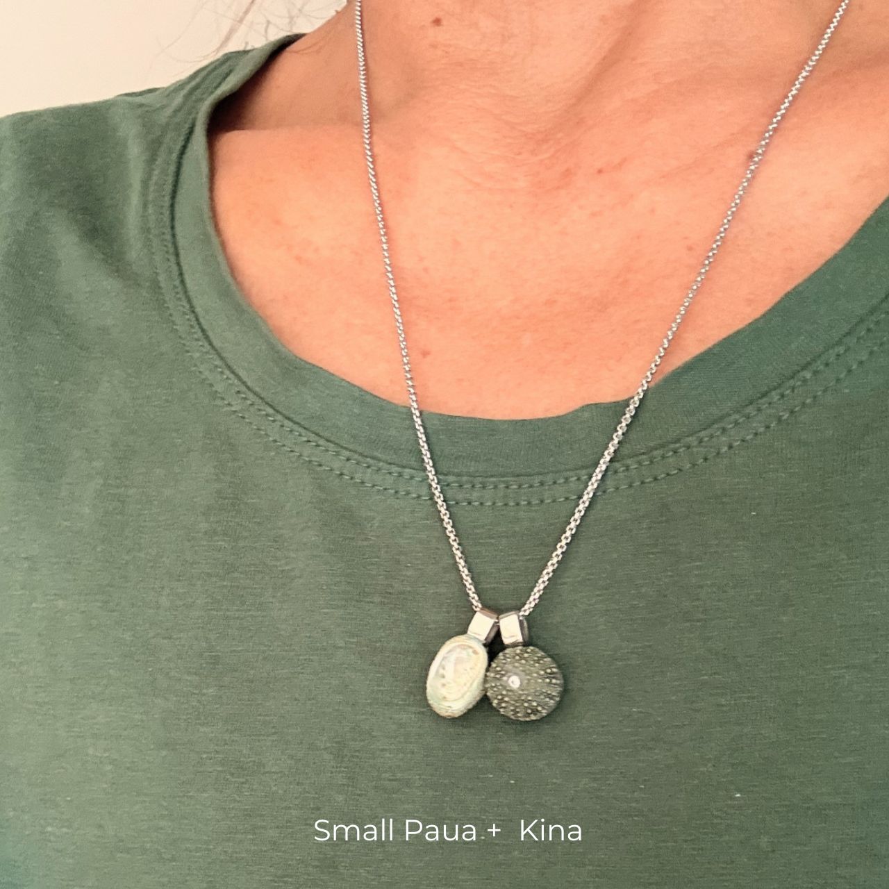 Paua & Kina Shell Pair Necklace (BEST SELLER)
