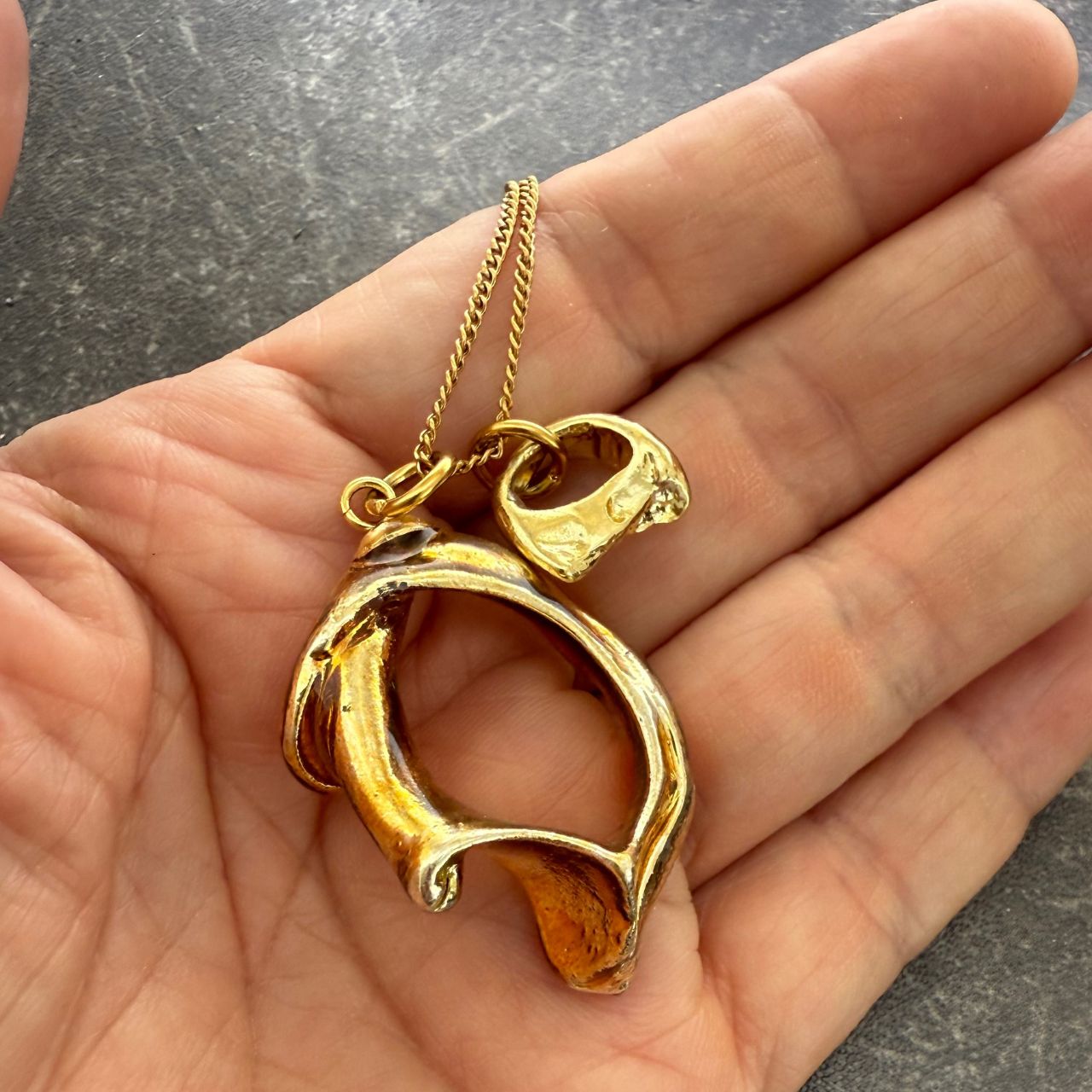 Tide-Worn Pair Whelk & Pupu Shell Necklace (Gold)