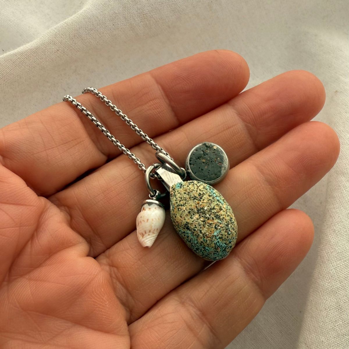 Whānau Shell Story Necklace: Kina, Paua & Whelk