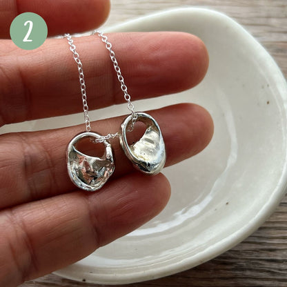 Sea Snail Shell Couple Unity In Imperfection Silver Necklace